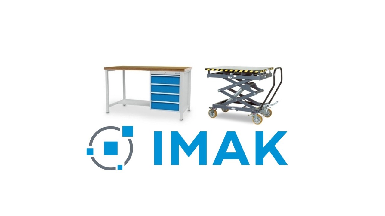 IMAK merklogo boven twee merkapparaten