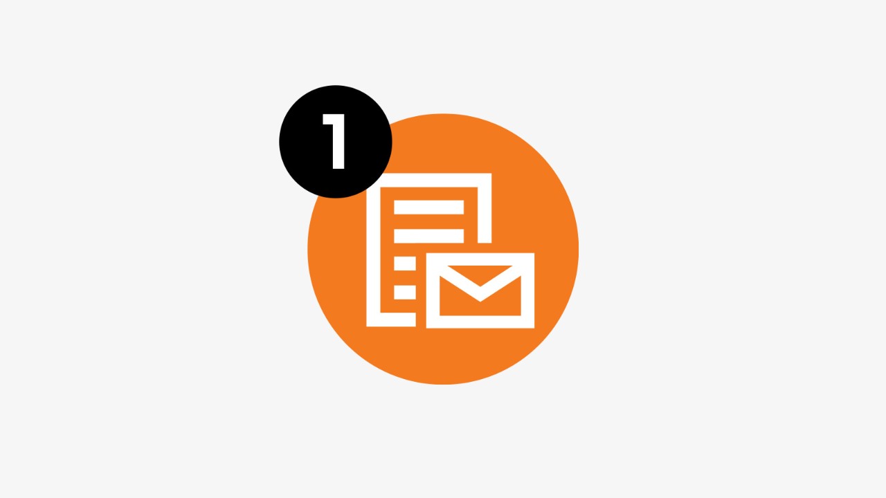 Icon envelop met brief 